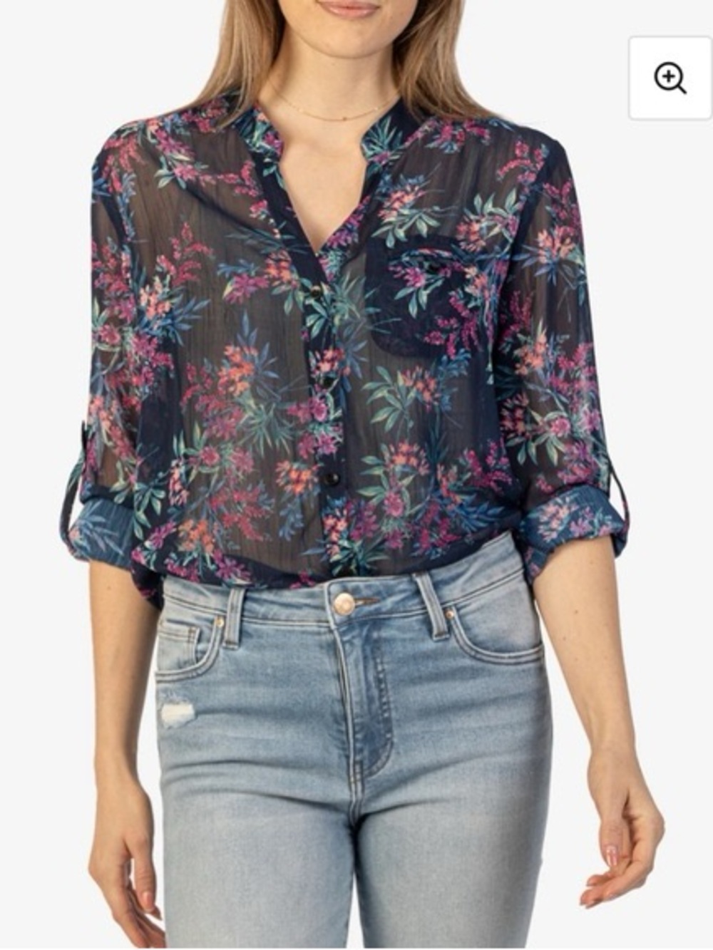 Kut from Kloth Jasmine Chiffon Button Up Shirt